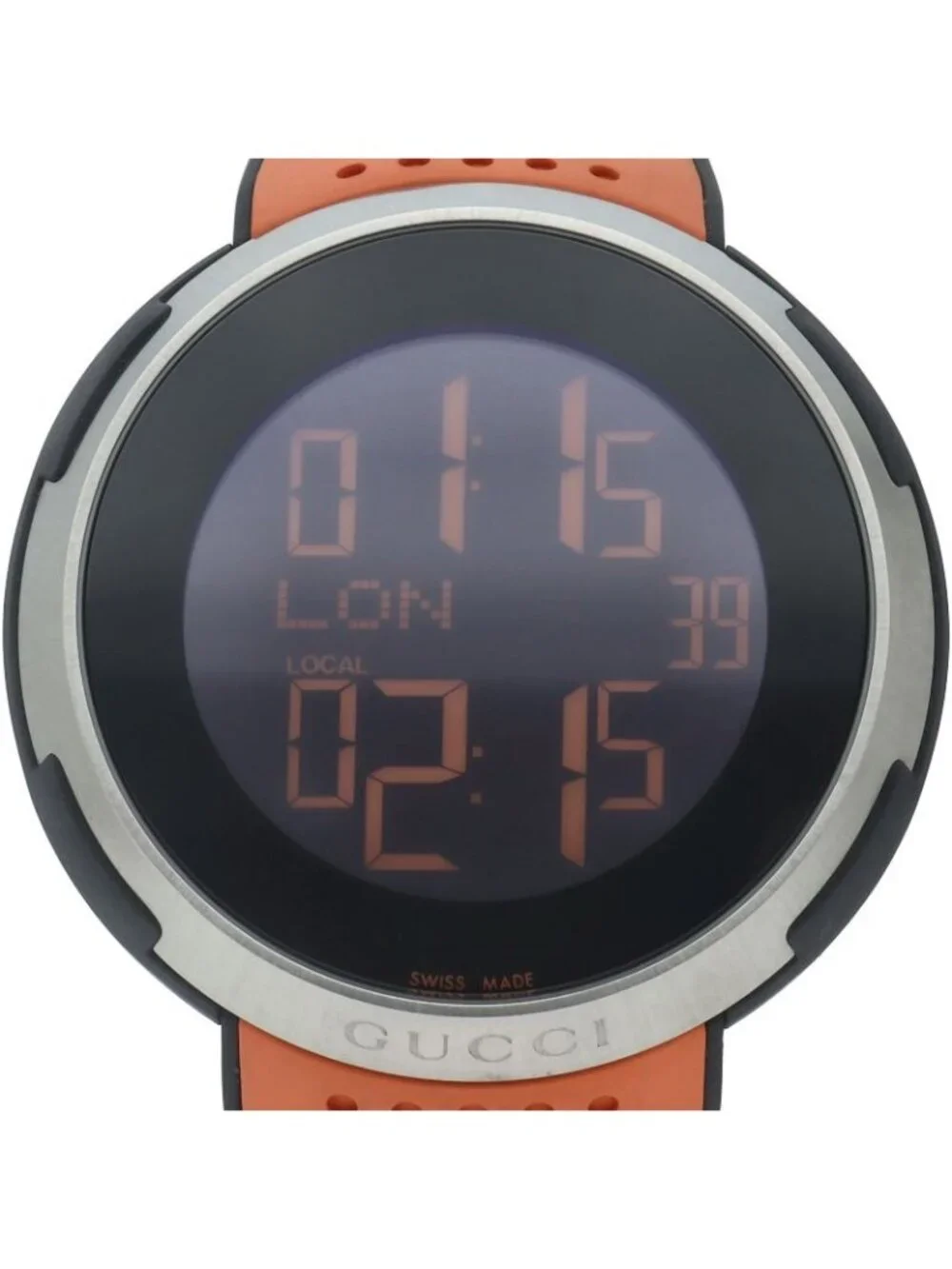 Gucci Eye World Time XXL Sports Watch 114.1 Box SS Rubber